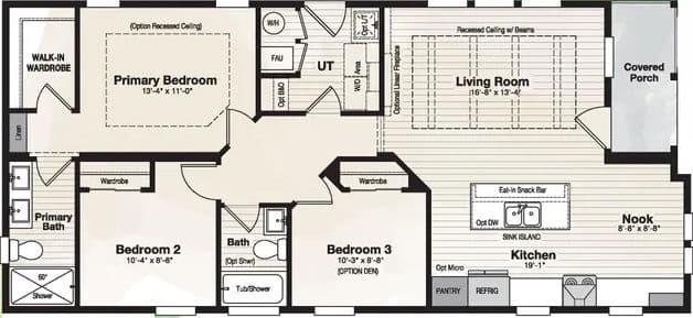 Coronado 2452b floor plan home features